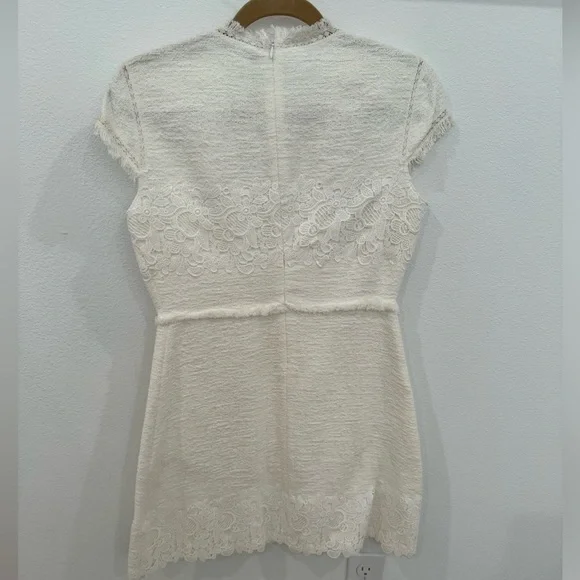 ZARA NWT White embroidered tweed mini dress | Size M - Picture 10 of 12